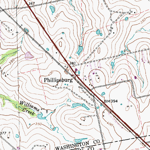 Topographic Map of Phillipsburg, TX