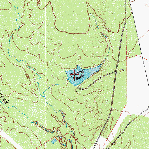 Topographic Map of Piedra Tank, TX