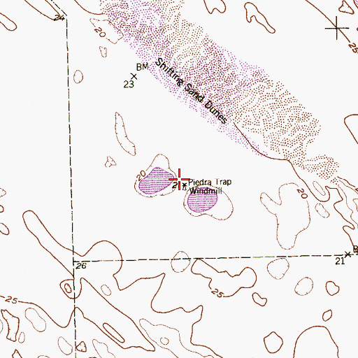 Topographic Map of Piedra Trap Windmill, TX