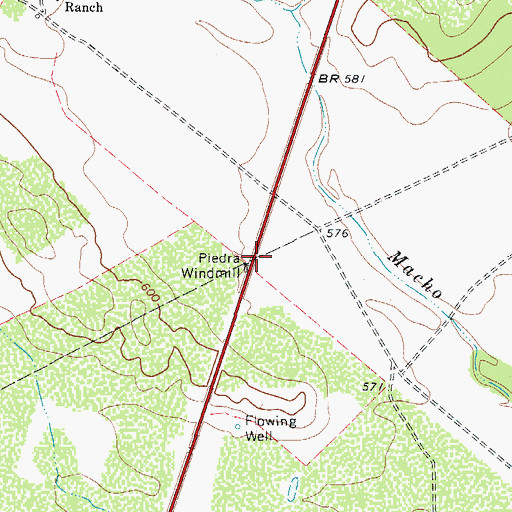 Topographic Map of Piedra Windmill, TX