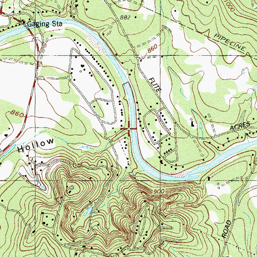 Topographic Map of Pierce Creek, TX
