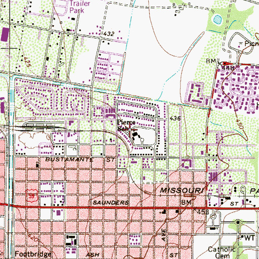 Topographic Map of Pierce School, TX