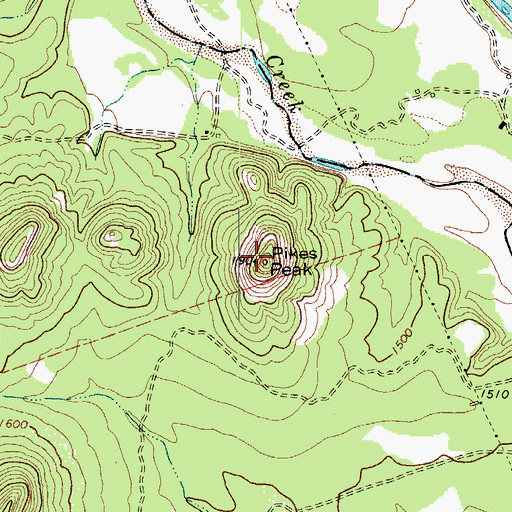 Topographic Map of Pikes Peak, TX