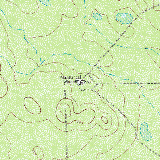 Topographic Map of Pila Blanca Windmill, TX