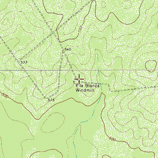 Topographic Map of Pila Blance Windmill, TX