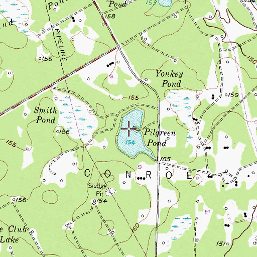 Topographic Map of Pilgreen Pond, TX