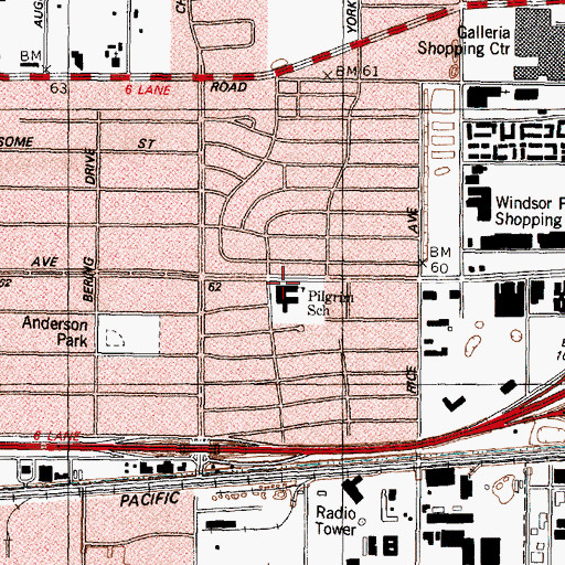 Topographic Map of Pilgrim School, TX