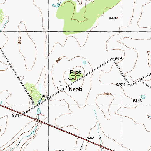 Topographic Map of Pilot Knob, TX