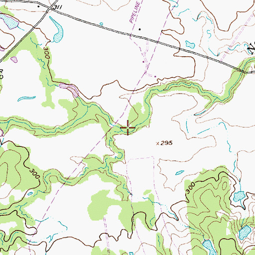 Topographic Map of Pin Oak Creek, TX
