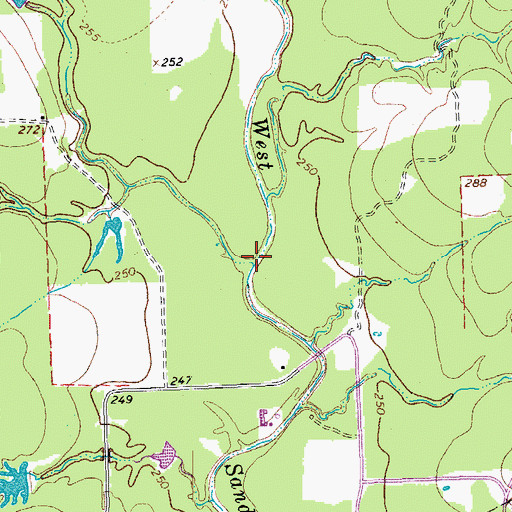 Topographic Map of Pin Oak Creek, TX