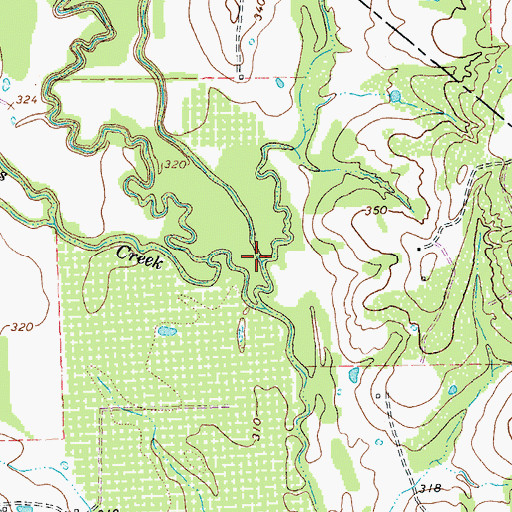 Topographic Map of Pin Oak Creek, TX