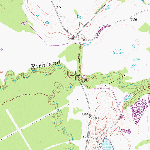 Topographic Map of Pin Oak Creek, TX