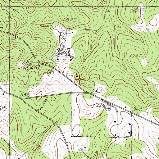 Topographic Map of Pine Grove Church, TX