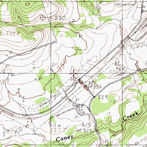 Topographic Map of Pine Grove Church, TX