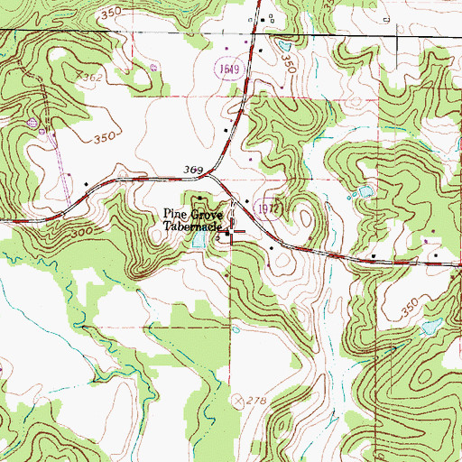 Topographic Map of Pine Grove Tabernacle, TX