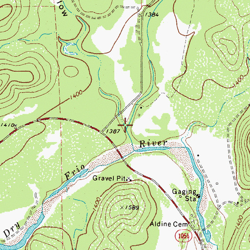 Topographic Map of Pine Hollow, TX