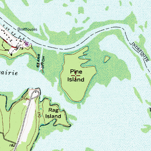 Topographic Map of Pine Island, TX