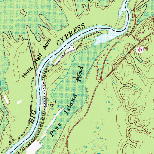 Topographic Map of Pine Island Pond, TX