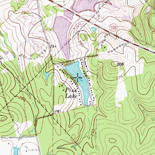 Topographic Map of Pine Lake, TX