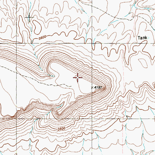 Topographic Map of Pine Mountain, TX
