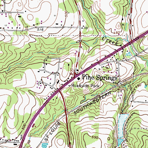 Topographic Map of Pine Springs, TX