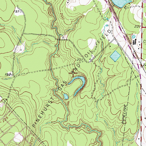 Topographic Map of Pinehurst Gas and Oil Field, TX