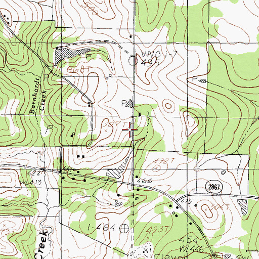 Topographic Map of Pinehurst School, TX