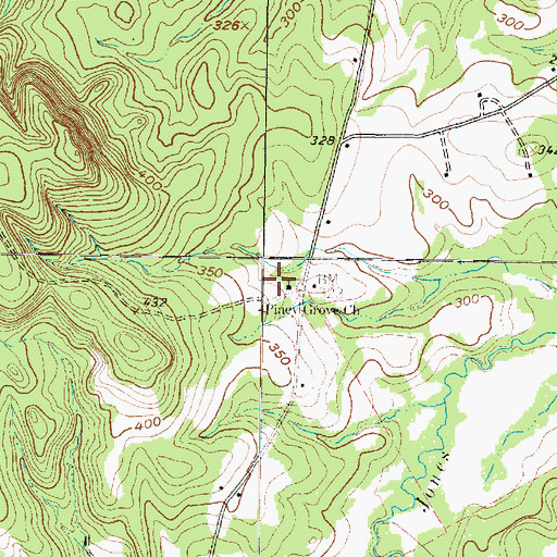Topographic Map of Piney Grove Church, TX