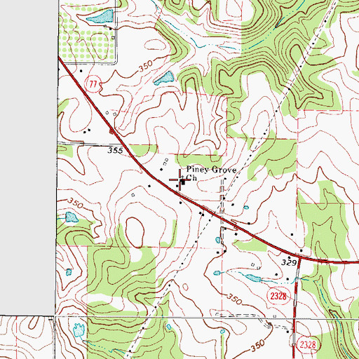 Topographic Map of Piney Grove Church, TX