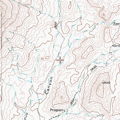 Topographic Map of Pinto Canyon, TX