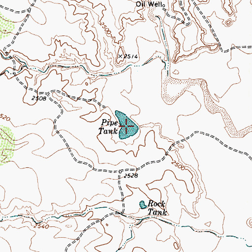 Topographic Map of Pipe Tank, TX