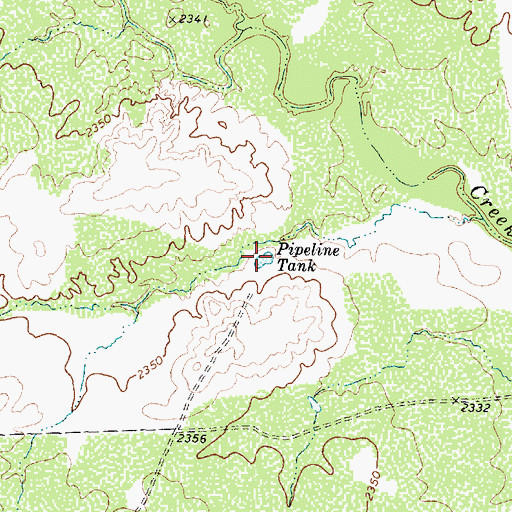 Topographic Map of Pipeline Tank, TX