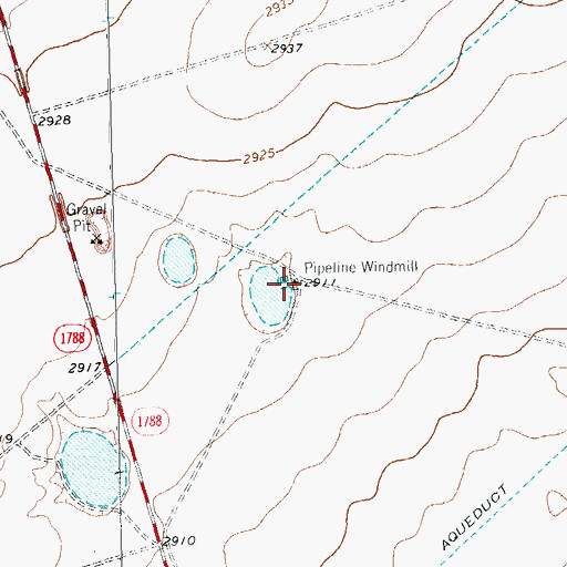 Topographic Map of Pipeline Windmill, TX