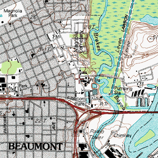 Topographic Map of Pipkin School, TX