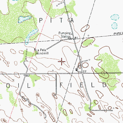 Topographic Map of Pita Oil Field, TX