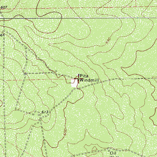 Topographic Map of Pita Windmill, TX