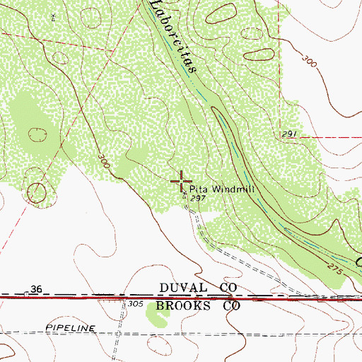 Topographic Map of Pita Windmill, TX