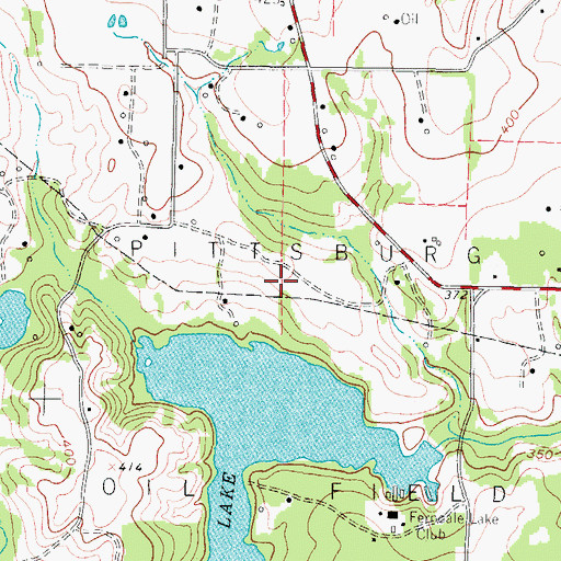 Topographic Map of Pittsburg Oil Field, TX