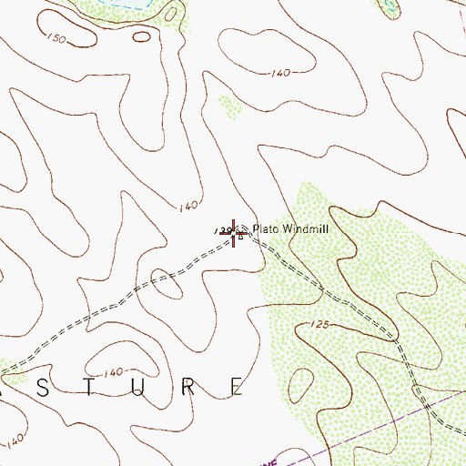 Topographic Map of Plato Windmill, TX