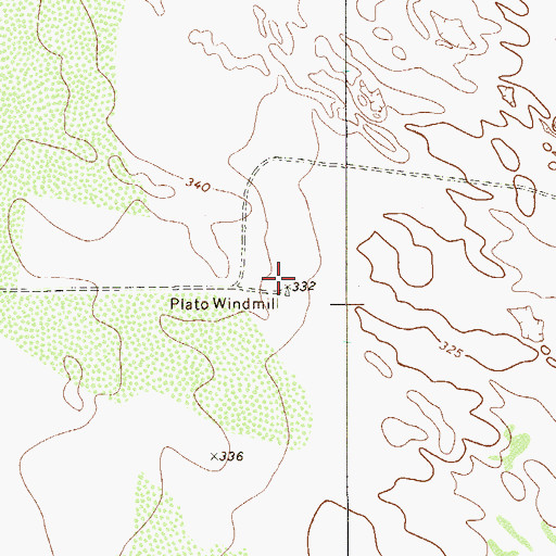 Topographic Map of Plato Windmill, TX