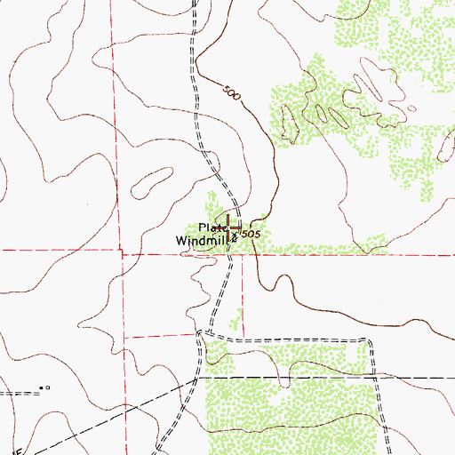 Topographic Map of Plato Windmill, TX
