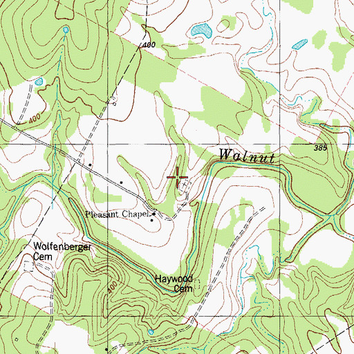 Topographic Map of Pleasant Chapel Cemetery, TX