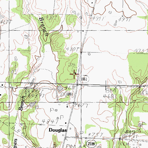 Topographic Map of Pleasant Hill Church, TX