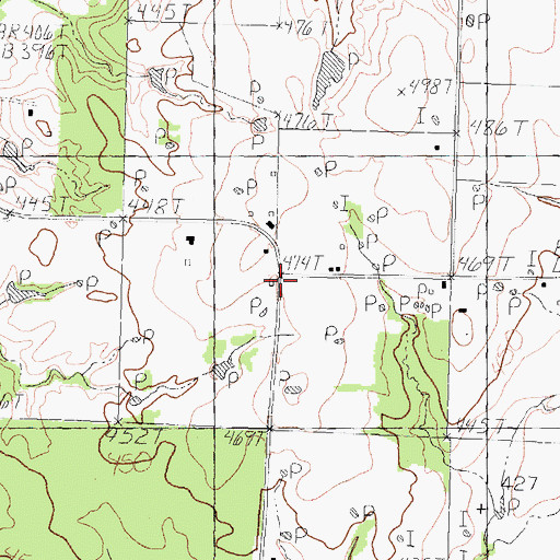 Topographic Map of Pleasant Glade School, TX