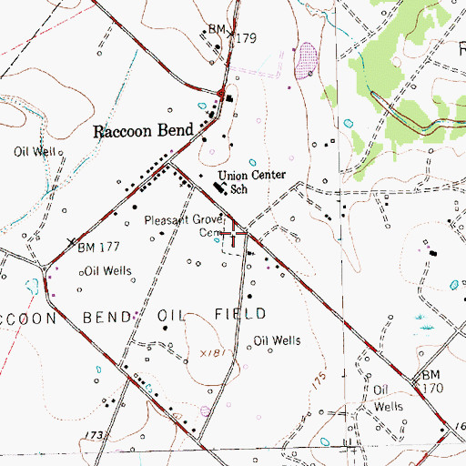 Topographic Map of Pleasant Grove Cemetery, TX