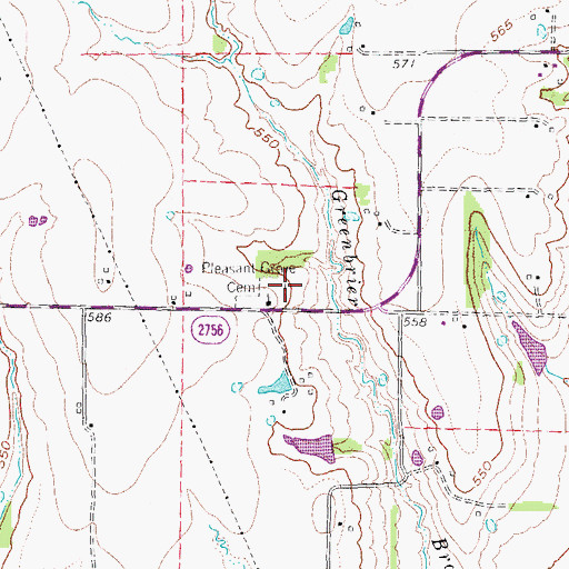 Topographic Map of Pleasant Grove Cemetery, TX