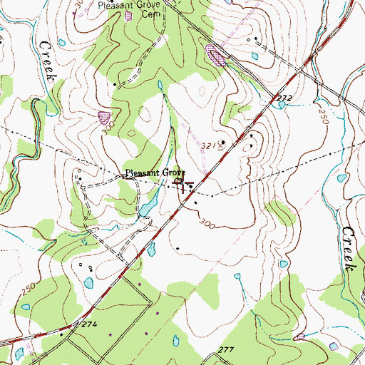Topographic Map of Pleasant Grove Church, TX