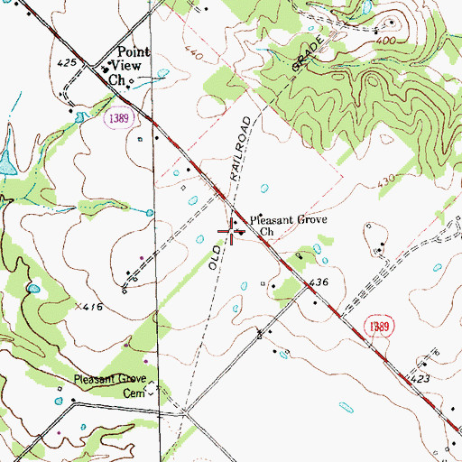 Topographic Map of Pleasant Grove Church, TX