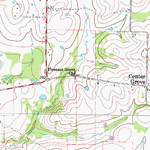 Topographic Map of Pleasant Grove Church, TX