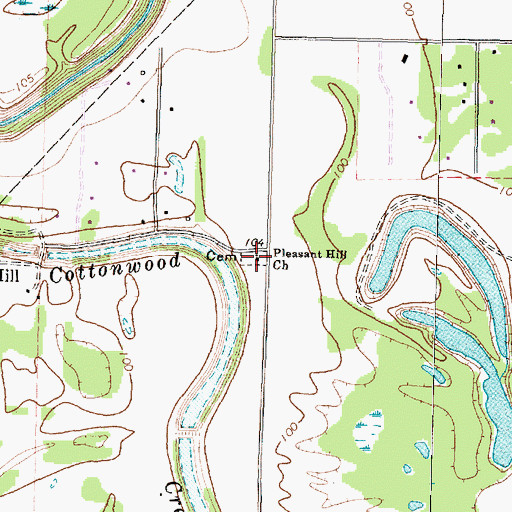 Topographic Map of Pleasant Hill Church, TX